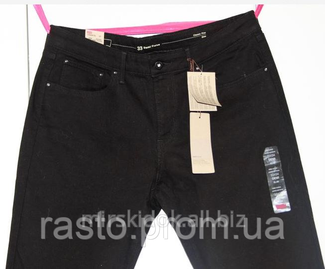 Женские джинсы levis demi curve w33 умеренные скинни черные левайсы оригинал 530436708 фото